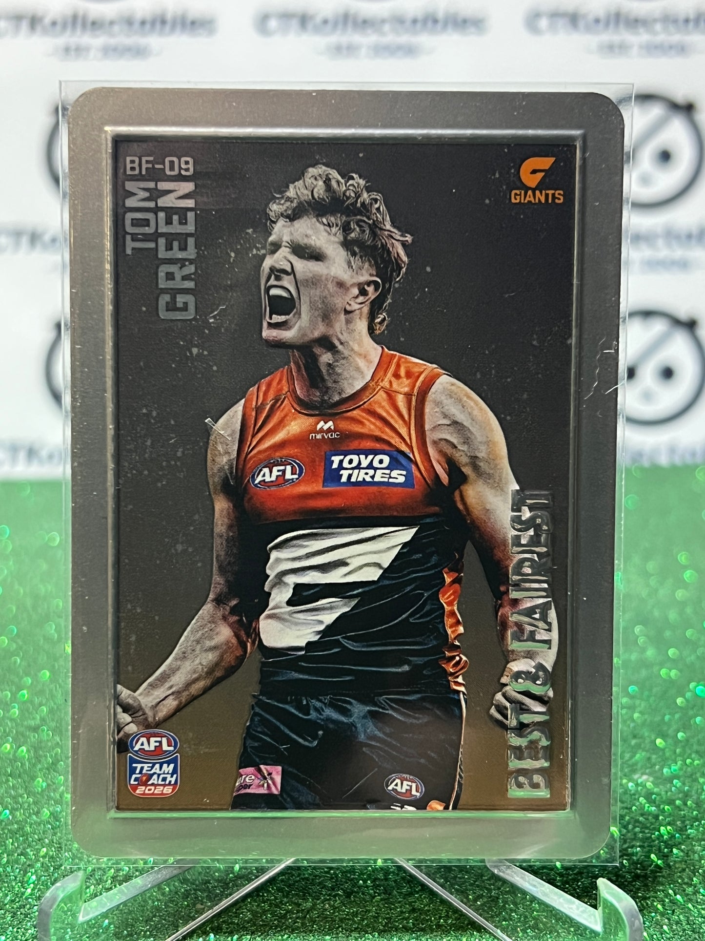 2026 AFL TEAMCOACH TOM GREEN # BF-09 BEST & FAIREST SILVER GWS GIANTS