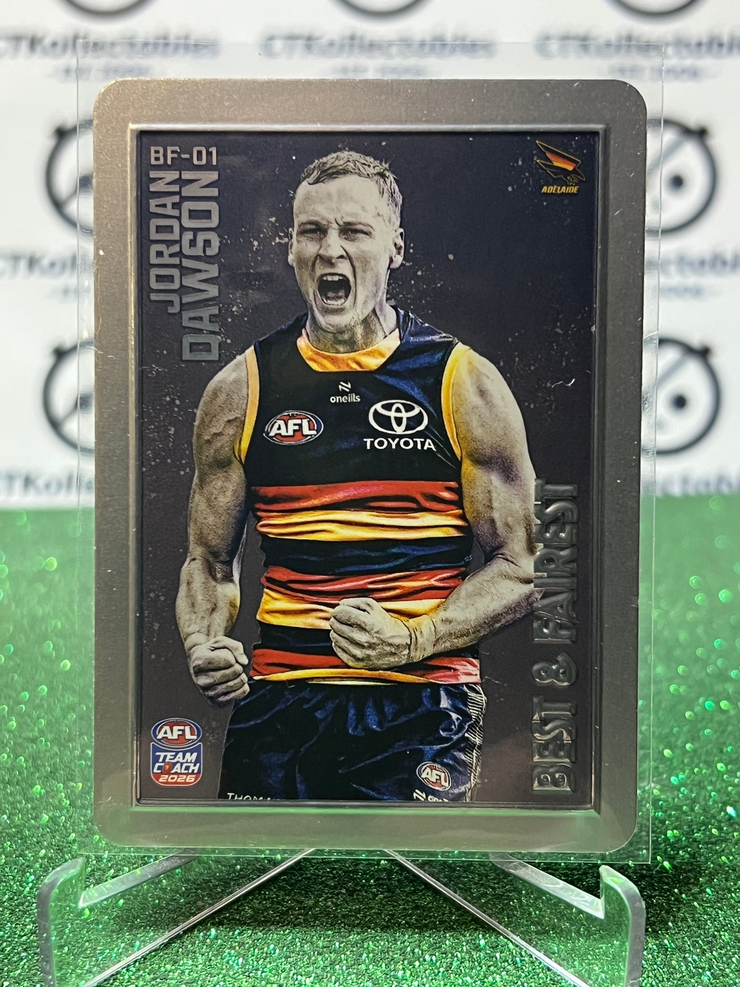 2026 AFL TEAMCOACH JORDAN DAWSON # BF-01 BEST & FAIREST ADELAIDE CROWS