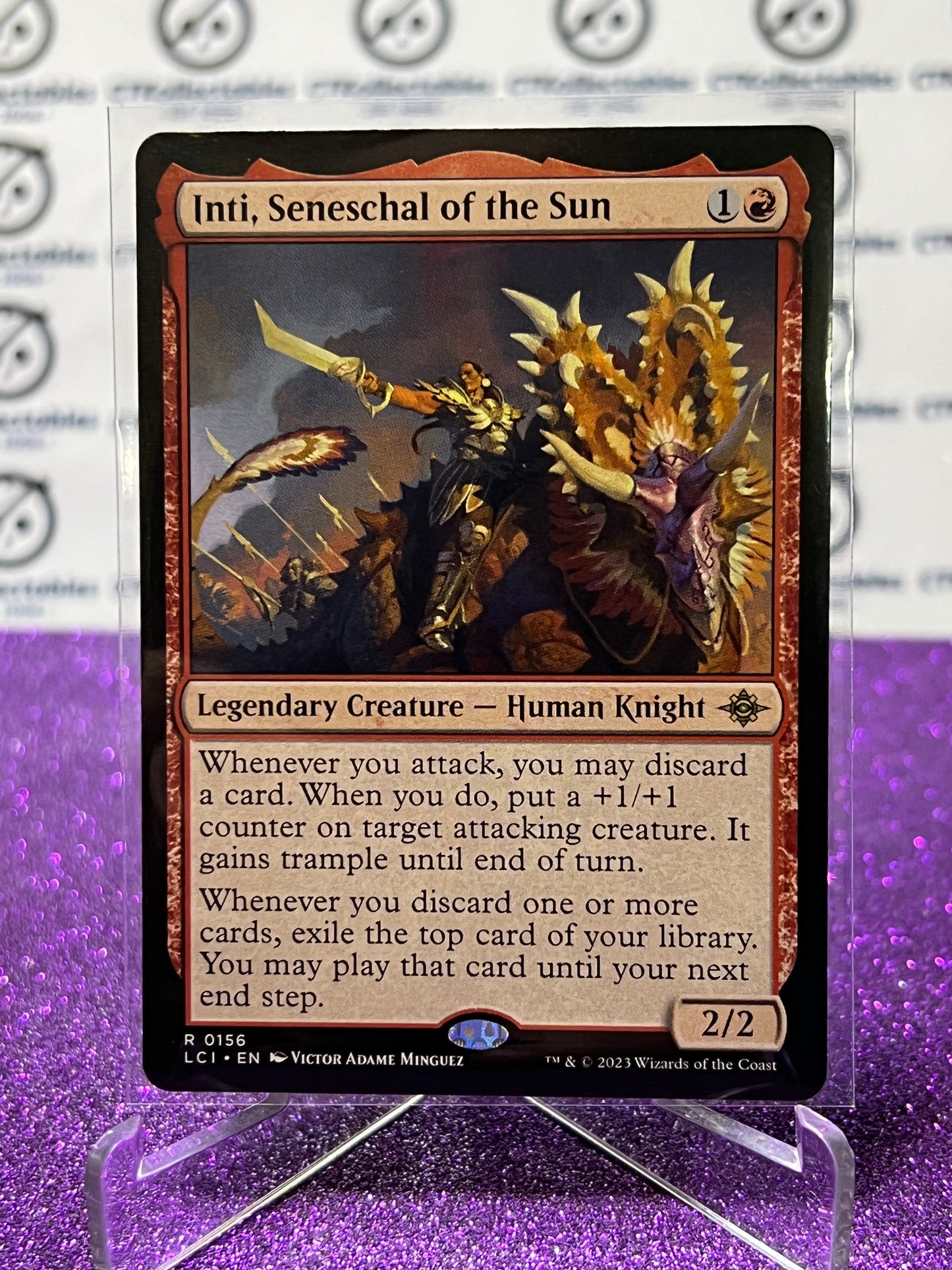 2023 MAGIC THE GATHERING THE LOST CAVERNS OF IXALAN INTI, SENESCHAL OF THE SUN  # R 0156 NON-FOIL LEGENDARY CREATURE-HUMAN KNIGHT CARD