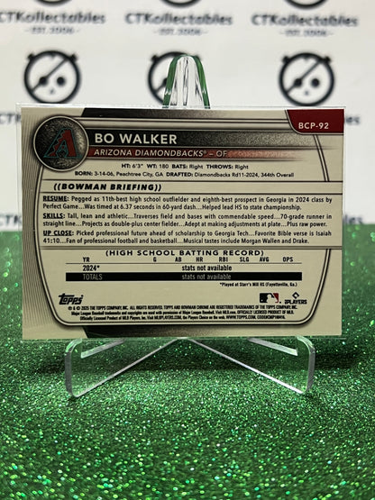 2026  BOWMAN CHROME BO WALKER 1ST # BCP-92 ARIZONA DIAMONDBACKS BASEBALL CARD