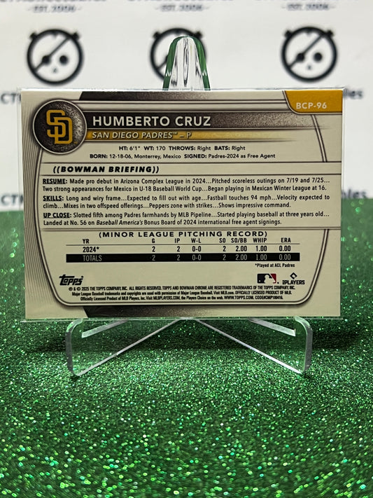 2026  BOWMAN CHROME HUMBERTO CRUZ 1ST # BCP-96 SAN DIEGO PADRES BASEBALL CARD