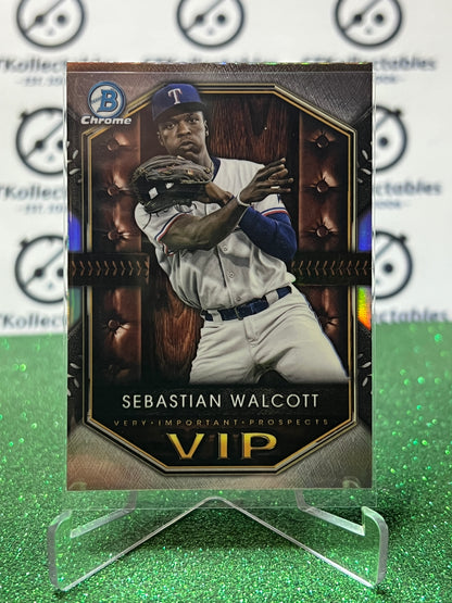 2026  BOWMAN CHROME SEBASTIAN WALCOTT # VIP-3 TEXAS RANGERS BASEBALL CARD