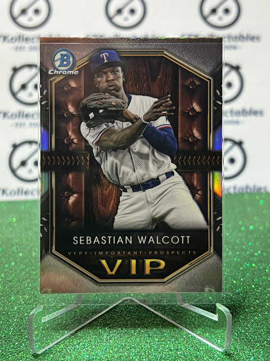 2026  BOWMAN CHROME SEBASTIAN WALCOTT # VIP-3 TEXAS RANGERS BASEBALL CARD