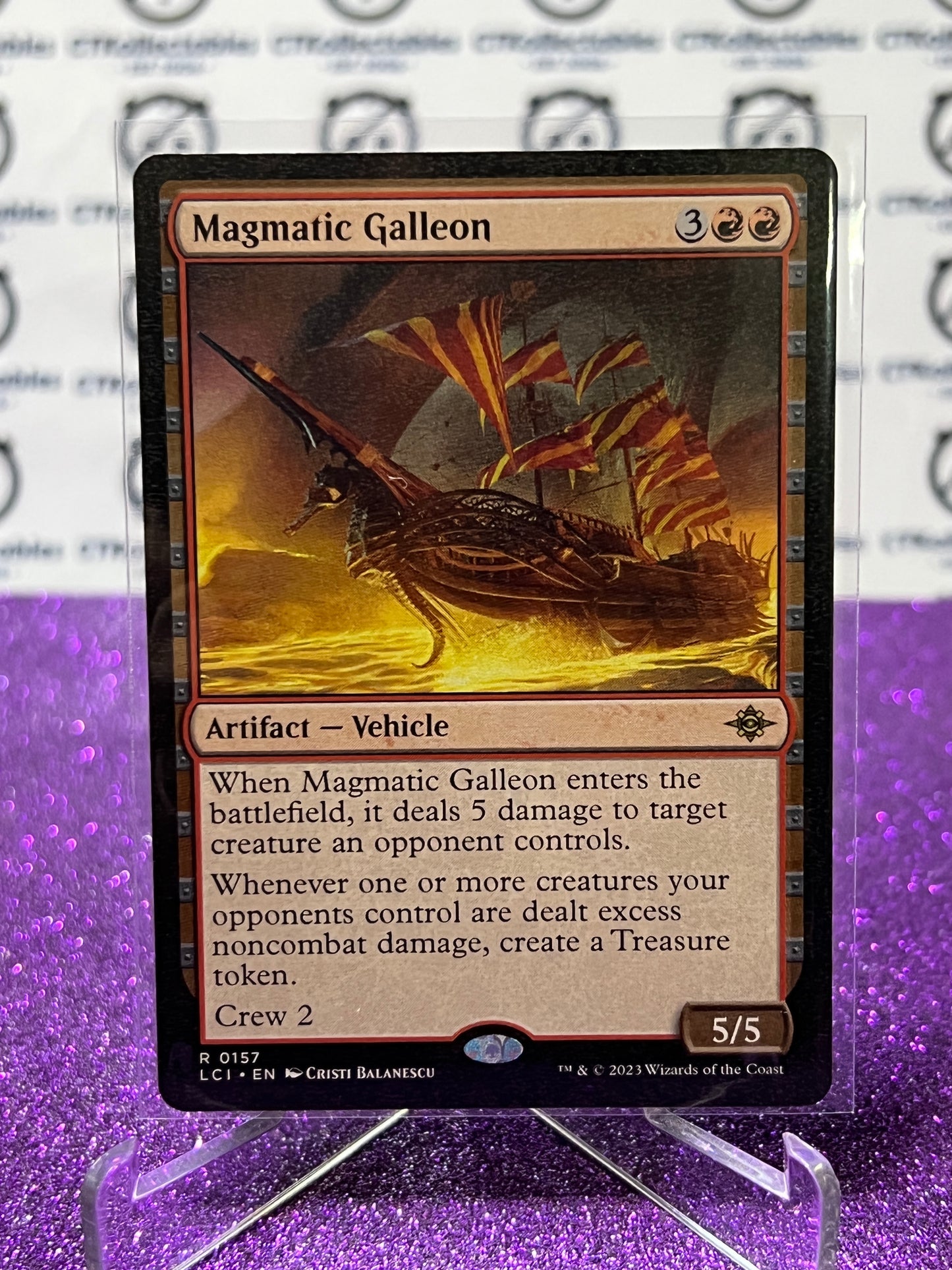 2023 MAGIC THE GATHERING THE LOST CAVERNS OF IXALAN MAGMATIC GALLEON # R 0157 NON-FOIL ARTIFACT-VEHICLE CARD