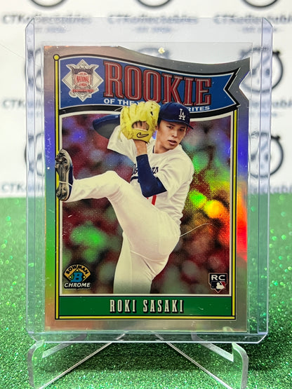 2026  BOWMAN CHROME ROKI SASAKI # ROY-10 RC DIE CUT LA DODGERS BASEBALL CARD