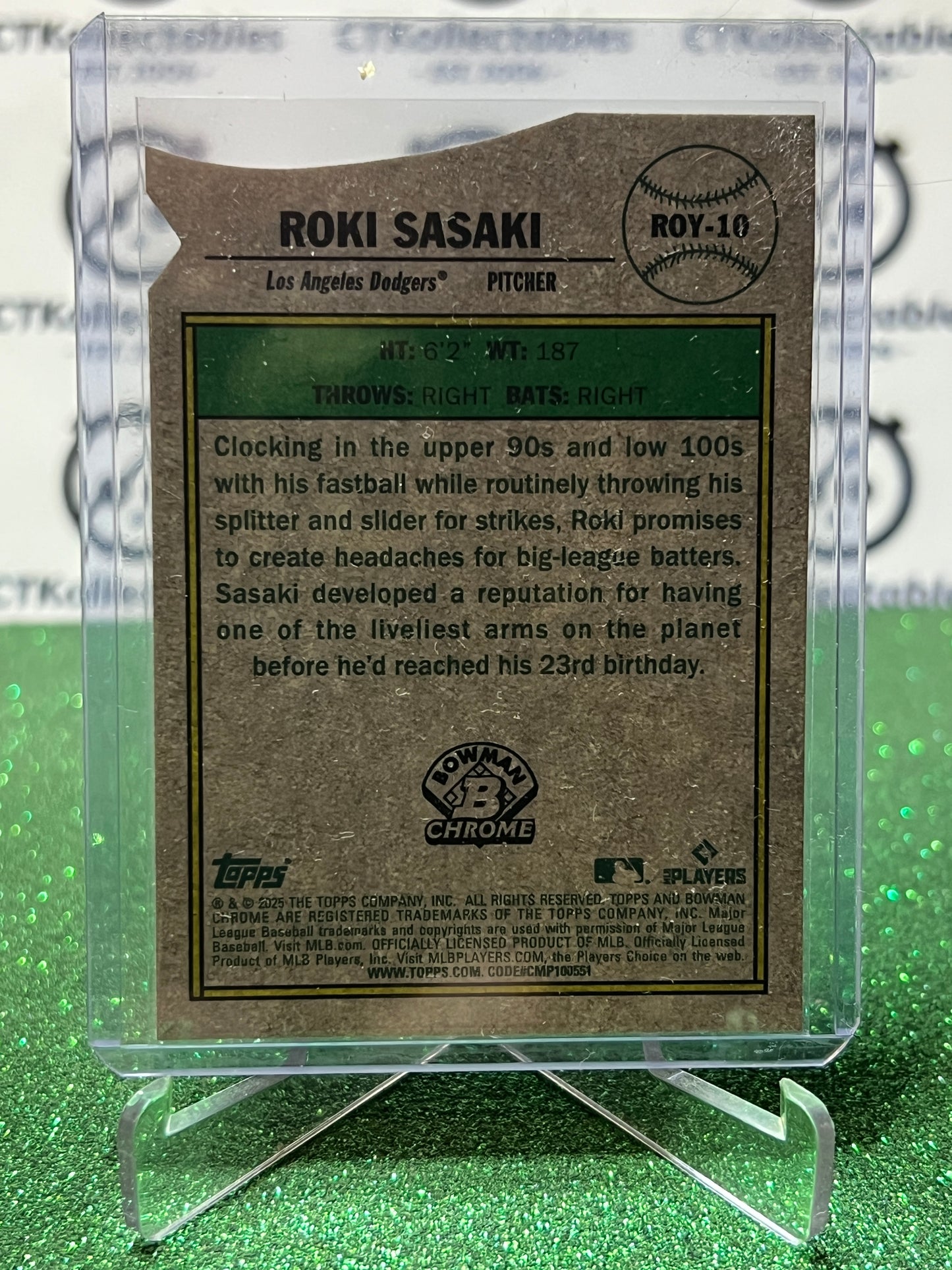 2026  BOWMAN CHROME ROKI SASAKI # ROY-10 RC DIE CUT LA DODGERS BASEBALL CARD