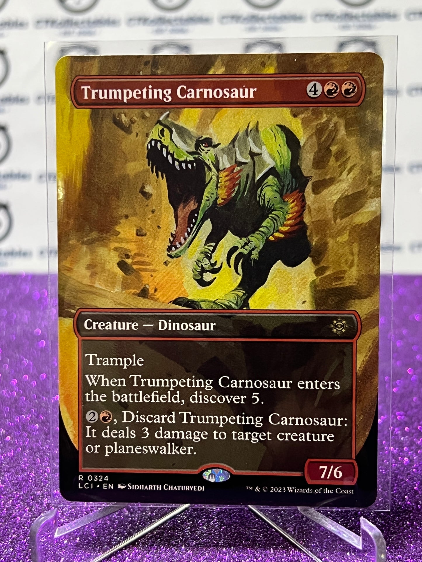 2023 MAGIC THE GATHERING THE LOST CAVERNS OF IXALAN TRUMPETING CARNOSAUR  # R 0324 NON-FOIL CREATURE - DINOSAUR  CARD