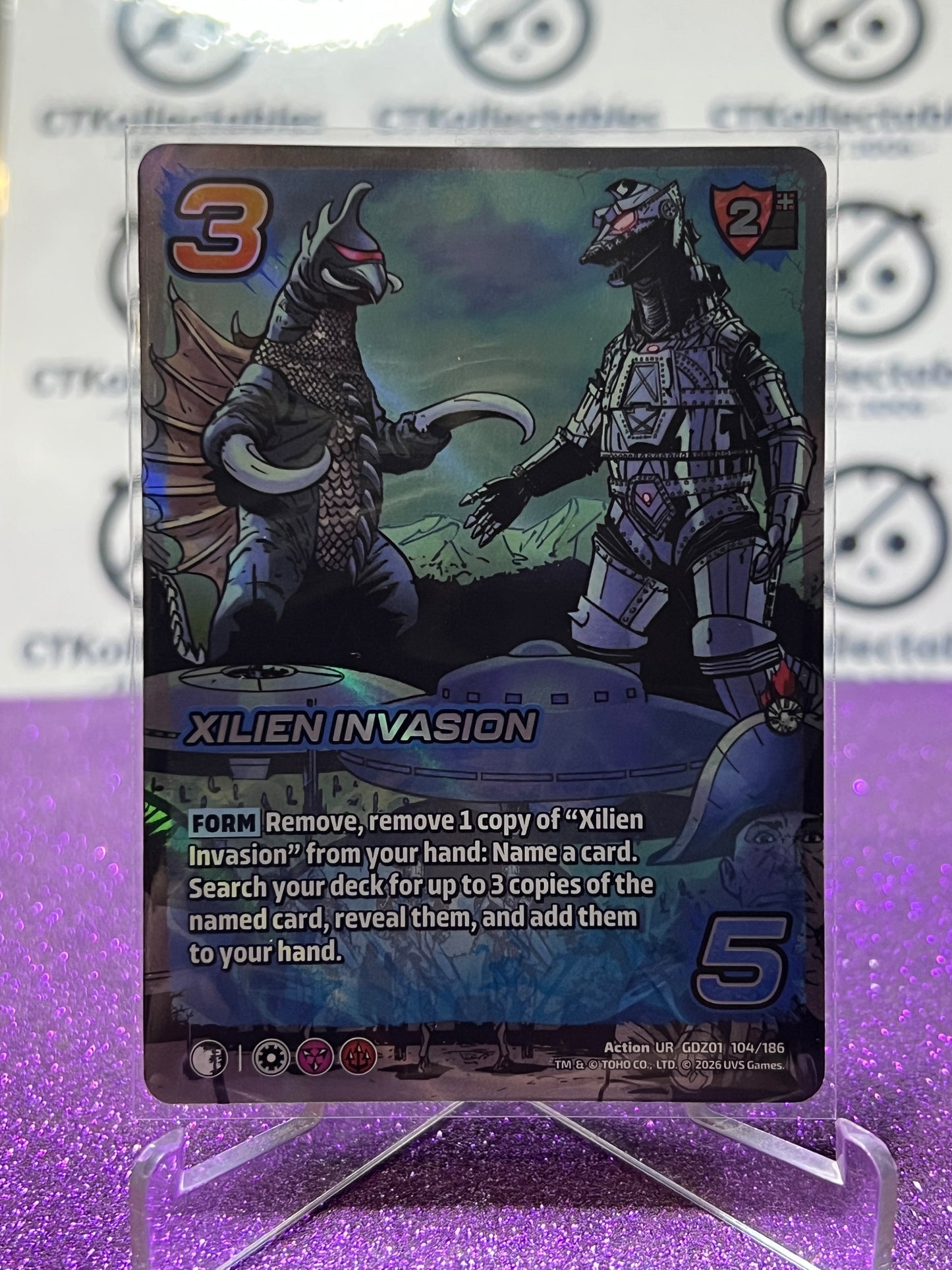 2026 UNIVERSUS XILIEN INVASION # UR GDZ01 104/186 FOIL GAME TRADING CARD