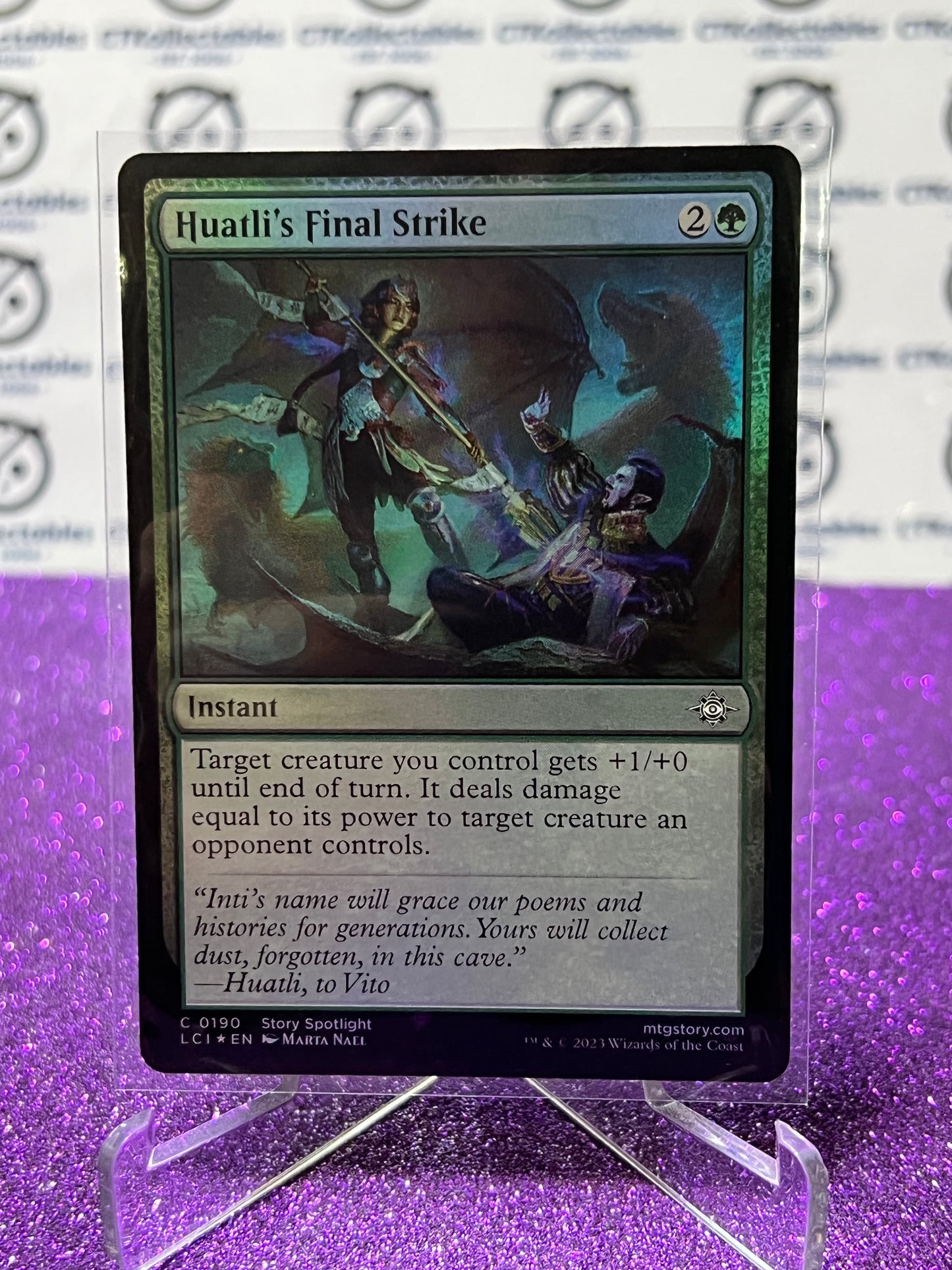 2023 MAGIC THE GATHERING THE LOST CAVERNS OF IXALAN HUATLI'S FINAL STRIKE # C 0190 FOIL INSTANT COMMON CARD