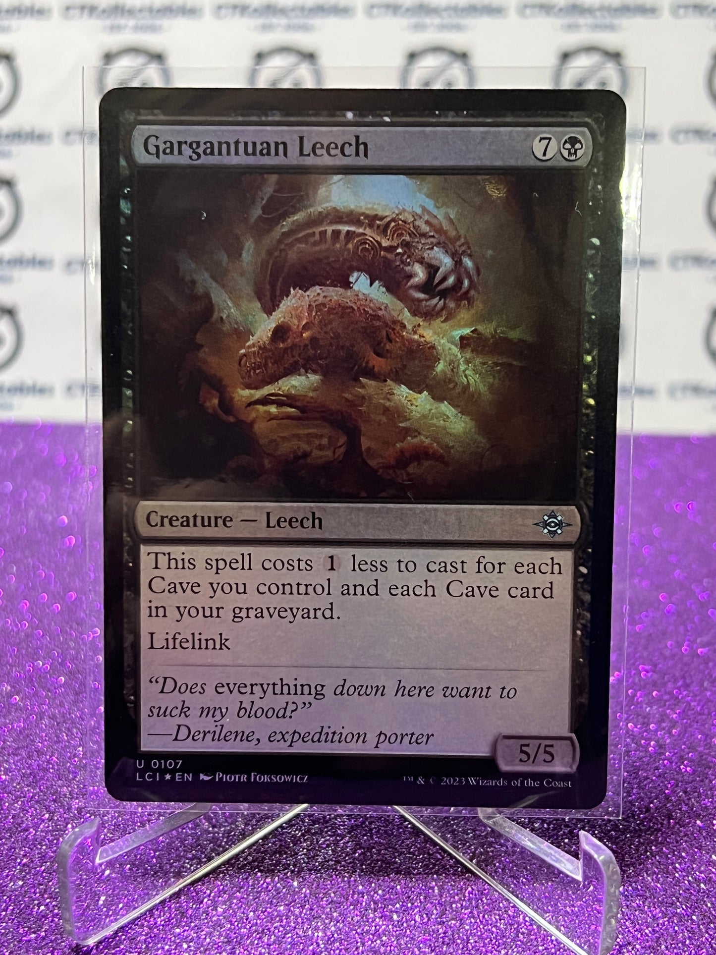 2023 MAGIC THE GATHERING THE LOST CAVERNS OF IXALAN GARGANTUAN LEECH # U 0107 FOIL CREATURE - LEECH UNCOMMON CARD