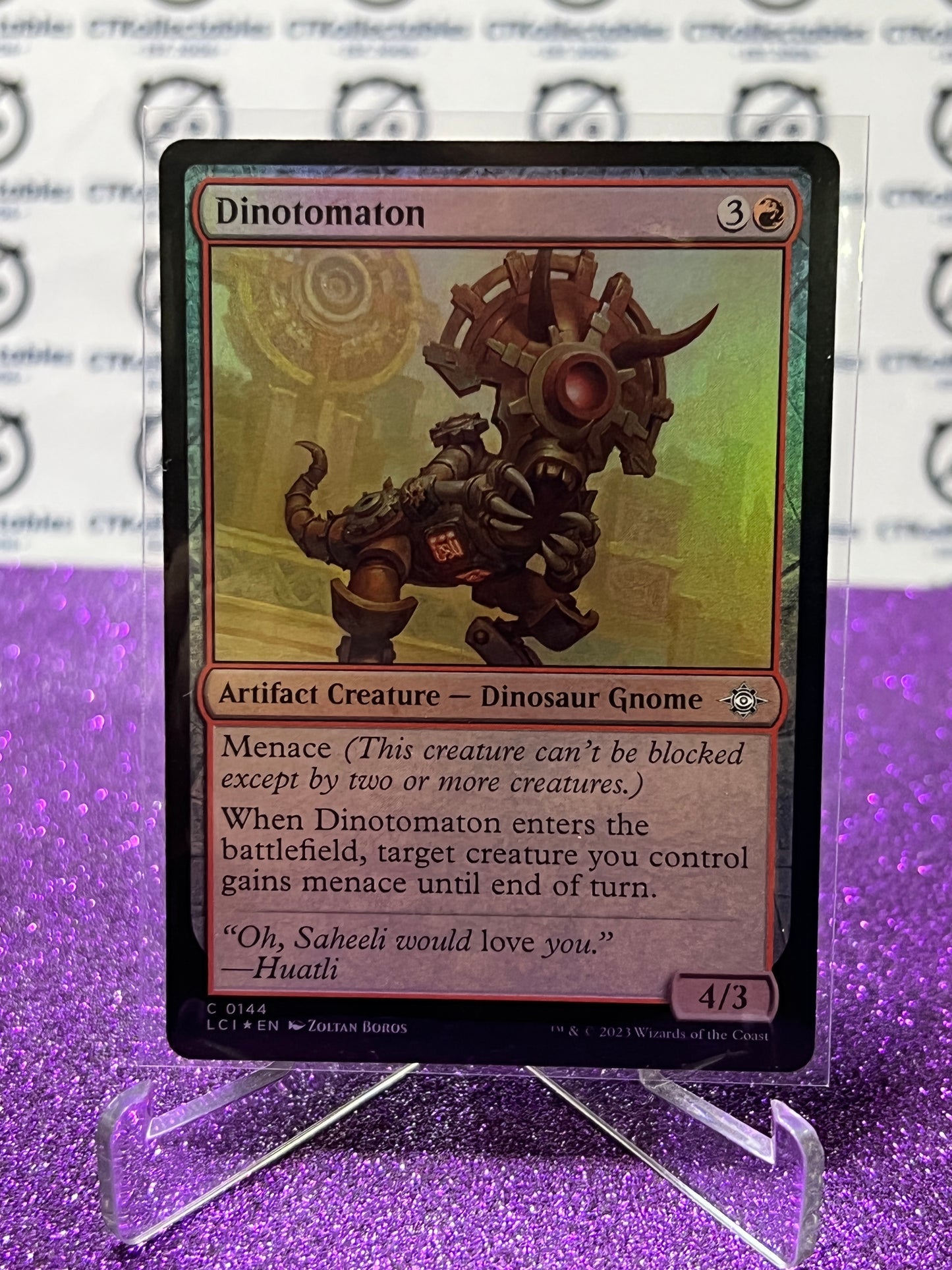 2023 MAGIC THE GATHERING THE LOST CAVERNS OF IXALAN DINOTOMATION # C 0144 FOIL ARTIFACT CREATURE - DINOSAUR GNOME COMMON CARD