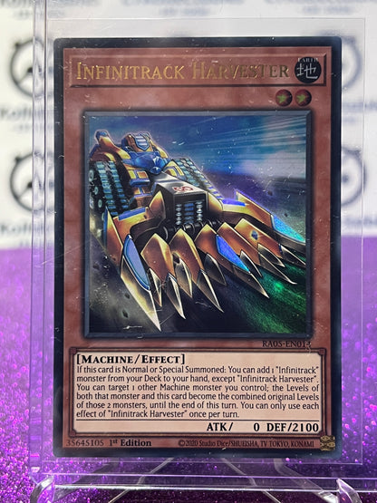 YU-GI-OH! RARITY COLLECTION INFINITRACK HARVESTER # RAO5-EN014 ULTRA RARE 1ST EDITION TCG CARD