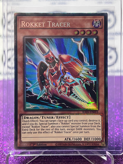 YU-GI-OH! RARITY COLLECTION ROKKET TRACER # RAO5-EN015 SECRET RARE 1ST EDITION TCG CARD