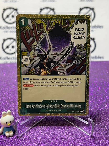 2025 ONE PIECE LEGACY OF THE MASTER DEMON AURA  # OP12-037 R TCG FOIL CARD