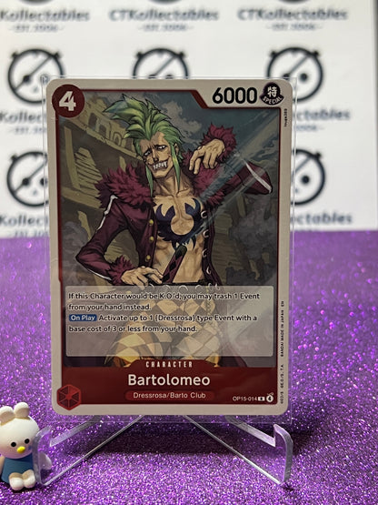 2026 ONE PIECE ADVENTURE ON KAMI'S ISLAND BARTOLOMEO # OP15-014 R FOIL TCG CARD