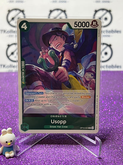 2026 ONE PIECE ADVENTURE ON KAMI'S ISLAND USOPP # OP15-024 R FOIL TCG CARD