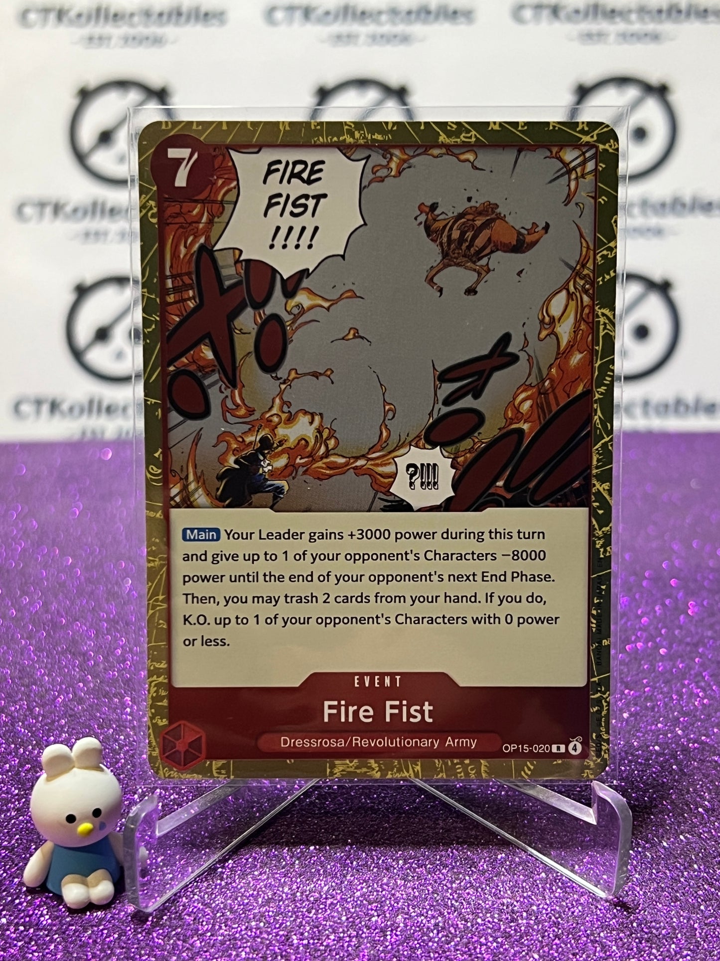2026 ONE PIECE ADVENTURE ON KAMI'S ISLAND FIRE FIST # OP15-020 R FOIL TCG CARD
