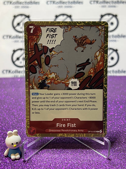 2026 ONE PIECE ADVENTURE ON KAMI'S ISLAND FIRE FIST # OP15-020 R FOIL TCG CARD