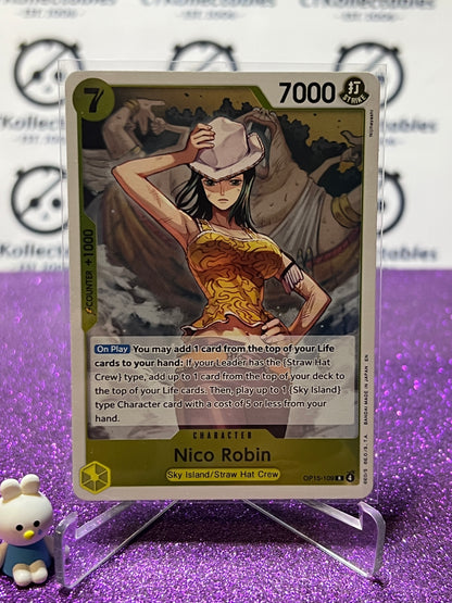 2026 ONE PIECE ADVENTURE ON KAMI'S ISLAND NICO ROBIN # OP15-109 R FOIL TCG CARD