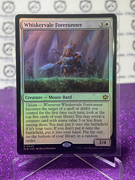 2024 MAGIC THE GATHERING BLOOMBURROW WHISKERVALE FORERUNNER # R 0040 FOIL CREATURE-MOUSE BARD CARD