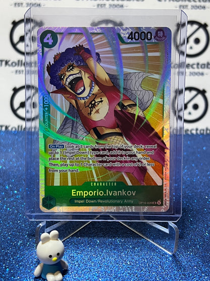 2026 ONE PIECE THE TIME OF BATTLE EMPORIO.IVANKOV # OP16-026 SR  FOIL TCG CARD