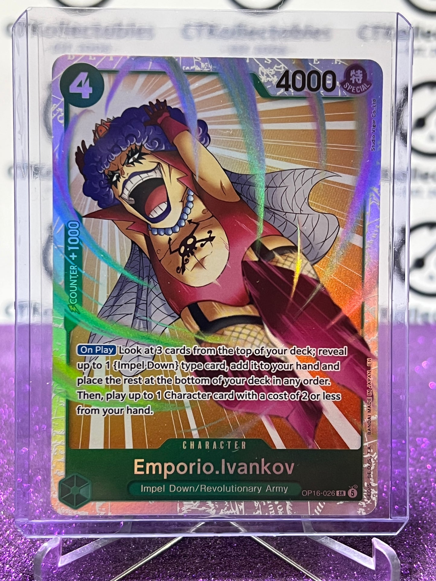 2026 ONE PIECE THE TIME OF BATTLE EMPORIO.IVANKOV # OP16-026 SR  FOIL TCG CARD