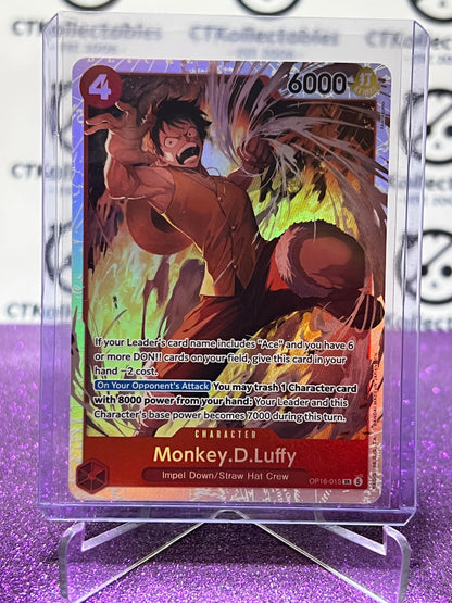 2026 ONE PIECE THE TIME OF BATTLE MONKEY.D.LUFFY # OP16-015 SR  FOIL TCG CARD