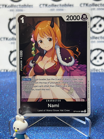 2026 ONE PIECE THE TIME OF BATTLE NAMI # OP16-091 R FOIL TCG CARD