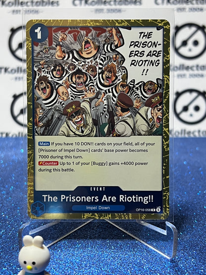 2026 ONE PIECE THE TIME OF BATTLE THE PRISONERS ARE RIOTING!! # OP16-058 R FOIL TCG CARD