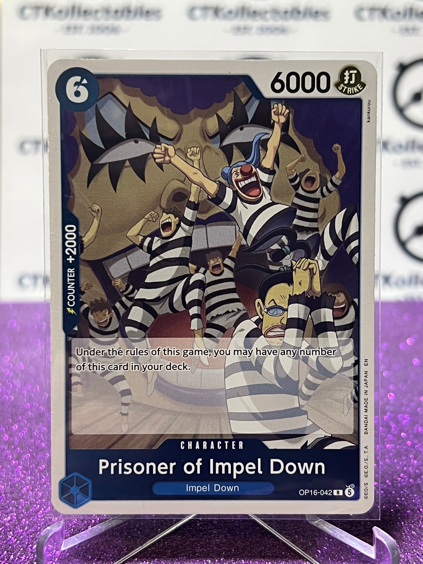 2026 ONE PIECE THE TIME OF BATTLE PRISONER OF IMPEL DOWN # OP16-042 R  FOIL TCG CARD