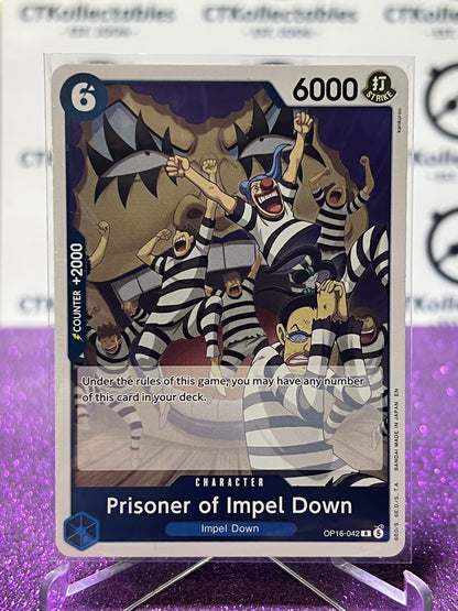 2026 ONE PIECE THE TIME OF BATTLE PRISONER OF IMPEL DOWN # OP16-042 R  FOIL TCG CARD