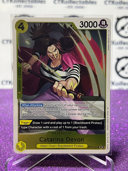 2026 ONE PIECE THE TIME OF BATTLE CATARINA DEVON # OP16-104 R  FOIL TCG CARD