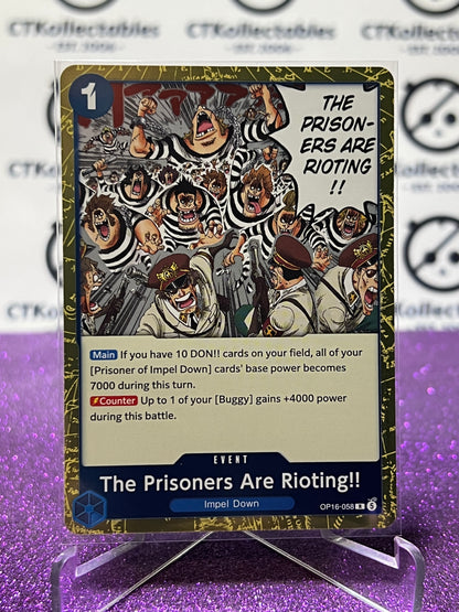 2026 ONE PIECE THE TIME OF BATTLE THE PRISONERS ARE RIOTING!! # OP16-058 R  FOIL TCG CARD