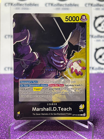 2026 ONE PIECE THE TIME OF BATTLE MARSHALL.D.TEACH # OP16-080 L NON-FOIL TCG CARD