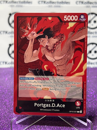 2026 ONE PIECE THE TIME OF BATTLE PORTGAS.D.ACE # OP16-001 L NON-FOIL TCG CARD