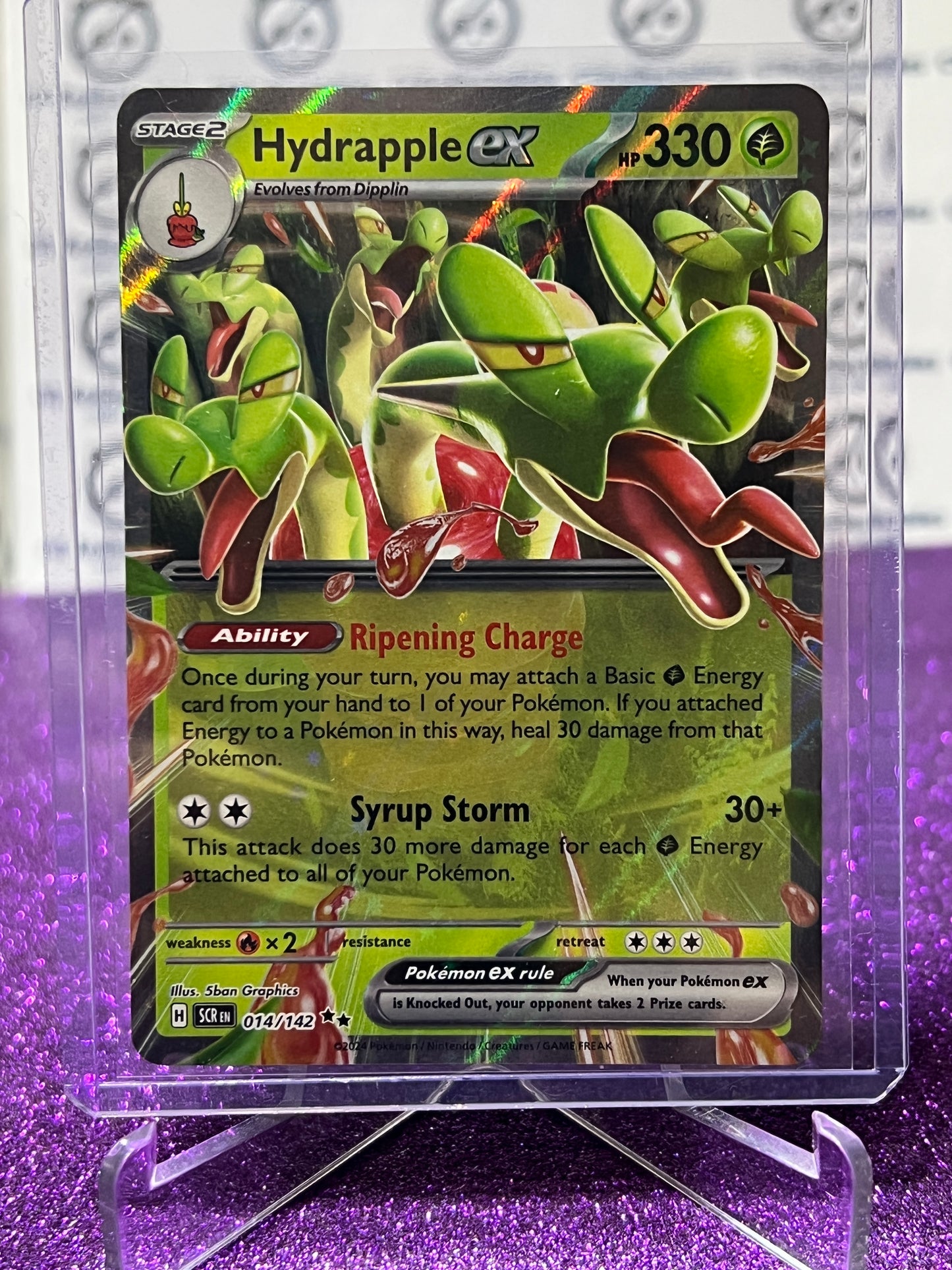 2024 SCARLET & VIOLET STELLAR CROWN POKEMON CARD HYDRAPPLE  EX # 014/142