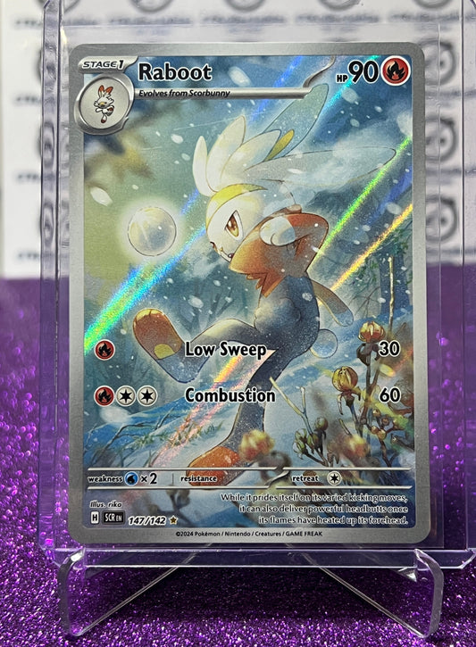 2024 SCARLET & VIOLET STELLAR CROWN POKEMON CARD RABOOT # 147/142 FULL ART