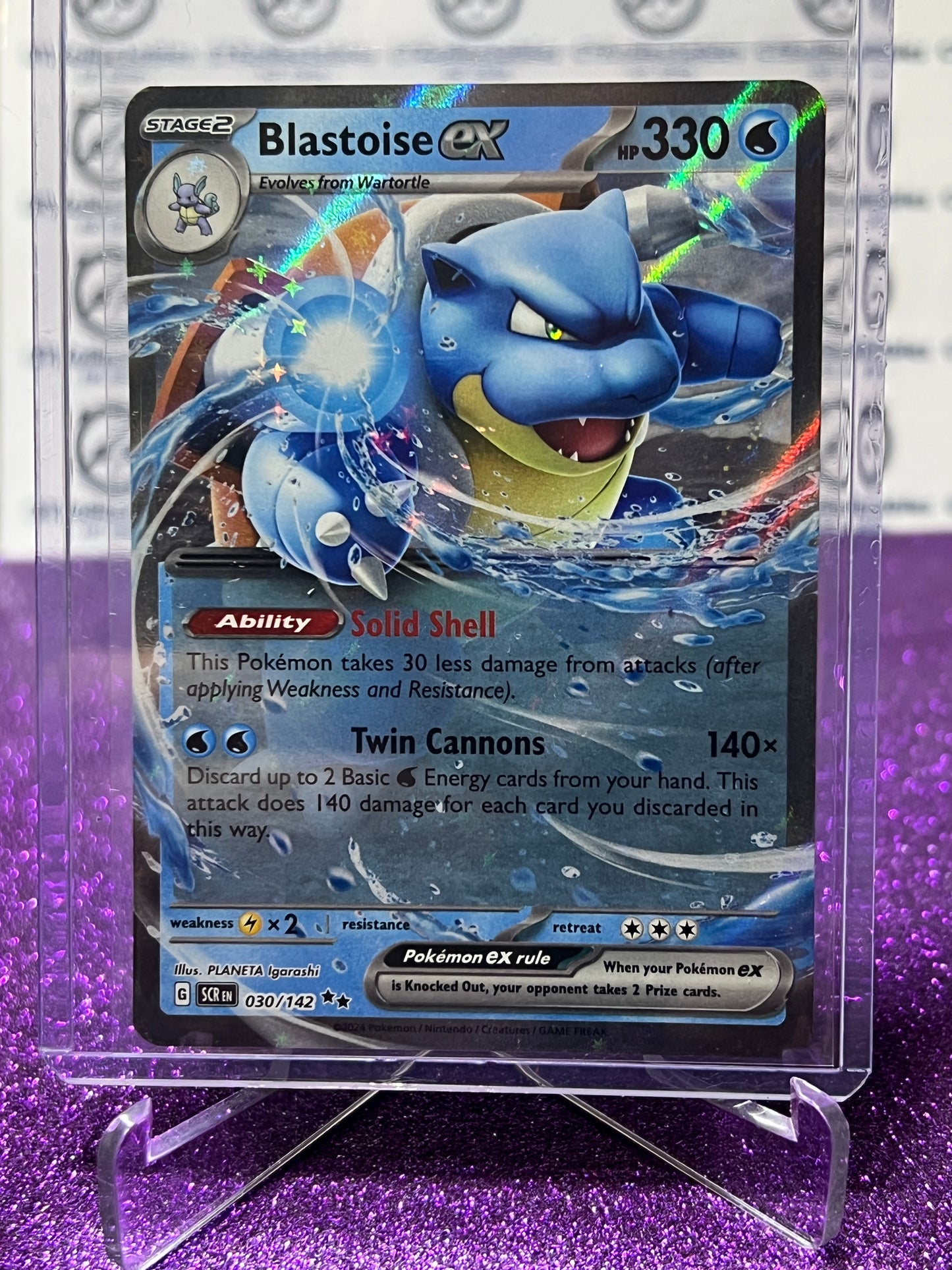 2024 SCARLET & VIOLET STELLAR CROWN POKEMON CARD BLASTOISE EX # 030/142 FULL ART