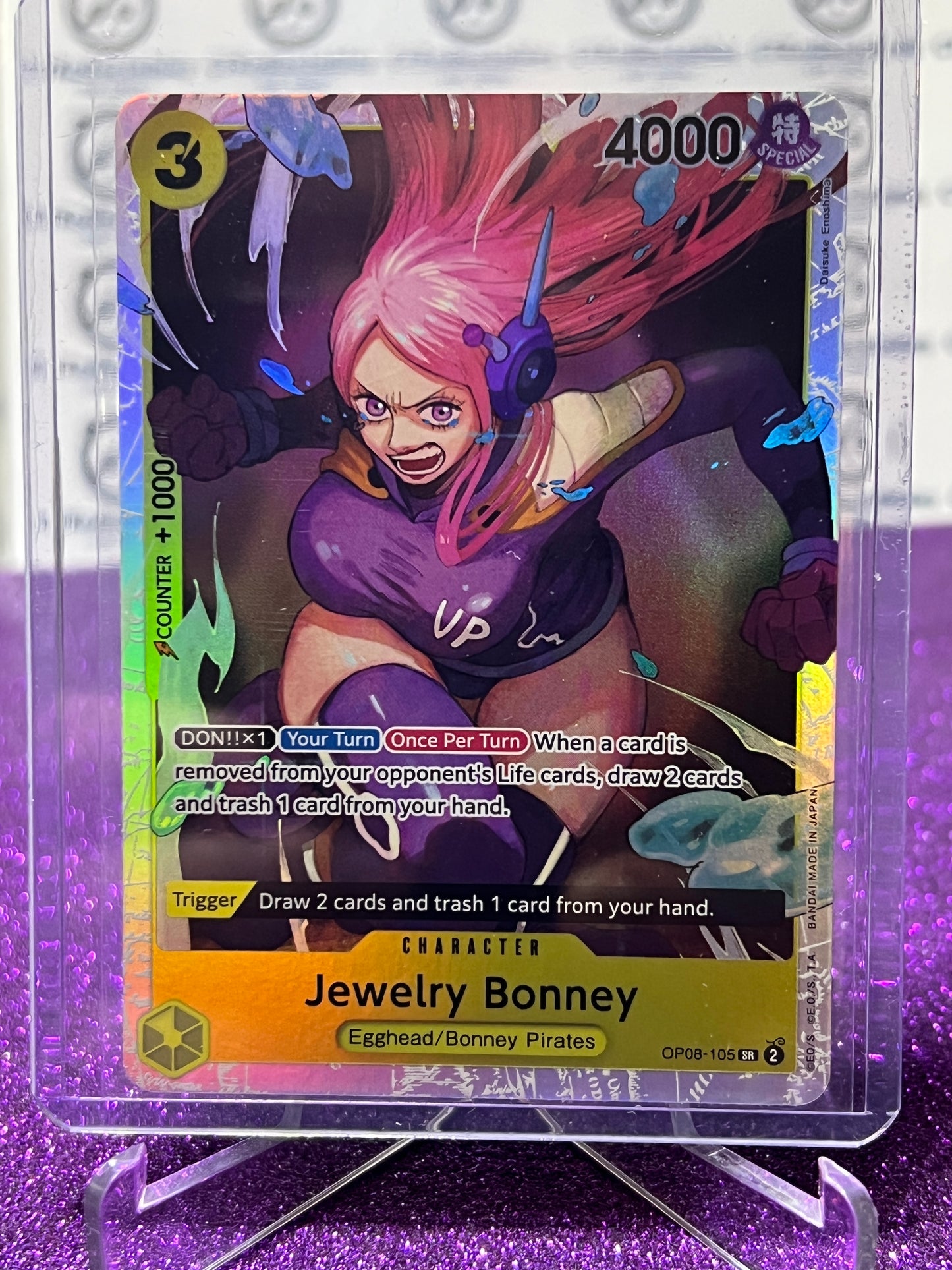 2024 ONE PIECE JEWELRY BONNEY # OP08-105 SR TWO LEGENDS CARD