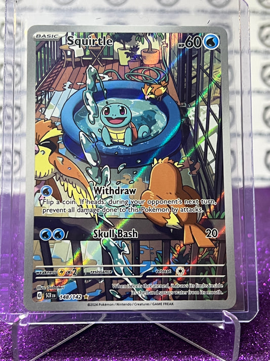 2024 SCARLET & VIOLET STELLAR CROWN POKEMON CARD SQUIRTLE # 148/142 FULL ART