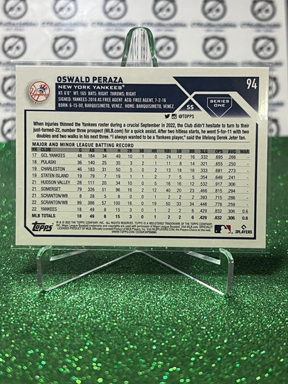 2023 TOPPS OSWALD PERAZA # 94 ROOKIE NEW YORK YANKEES BASEBALL CARD