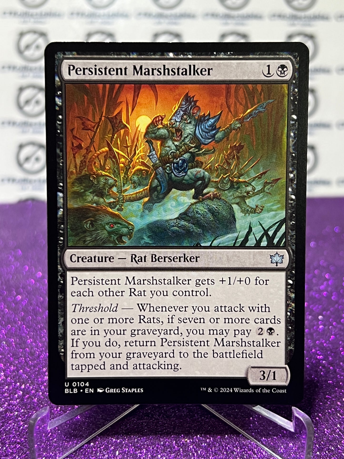 2024 MAGIC THE GATHERING BLOOMBURROW PERSISTENT MARSHSTALKER # U 0104 NON-FOIL CREATURE - RAT BERSERKER CARD