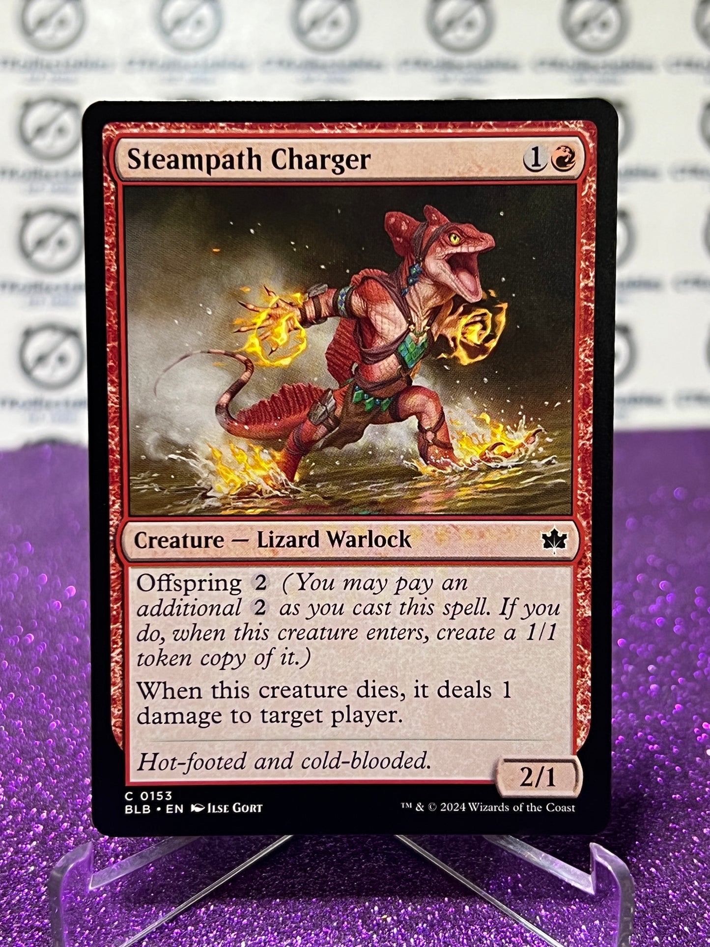 2024 MAGIC THE GATHERING BLOOMBURROW STEAMPATH CHARGER # C 0153 NON-FOIL CREATURE - LIZARD WARLOCK CARD