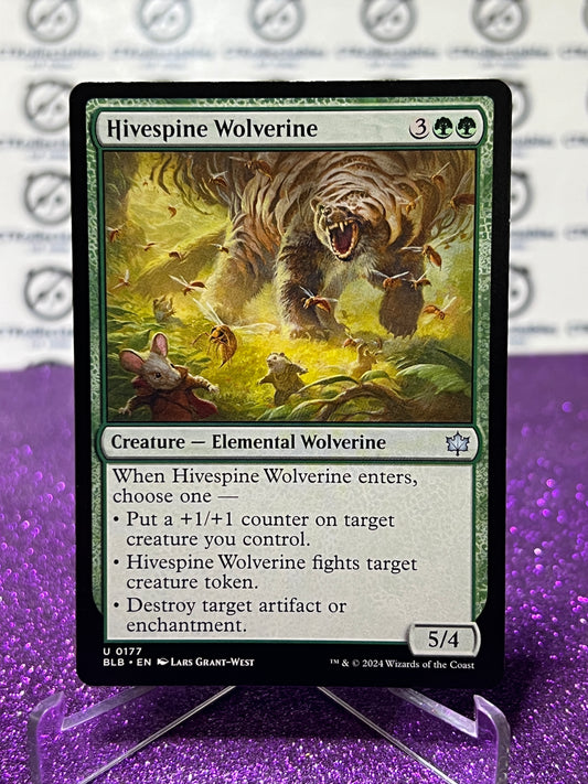 2024 MAGIC THE GATHERING BLOOMBURROW HIVESPINE WOLVERINE # U 0177 NON-FOIL CREATURE - ELEMENTAL WOLVERINE CARD