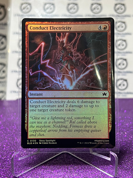 2024 MAGIC THE GATHERING BLOOMBURROW CONDUCT ELECTRICITY # C 0130 FOIL INSTANT CARD