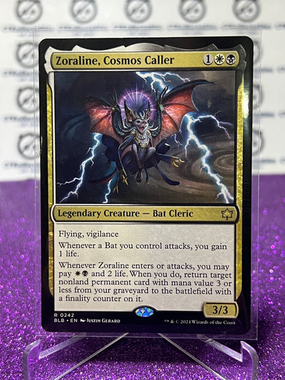 2024 MAGIC THE GATHERING BLOOMBURROW ZORALINE, COSMOS CALLER # R 0242 NON-FOIL LEGENDARY CREATURE- BAT CLERIC CARD