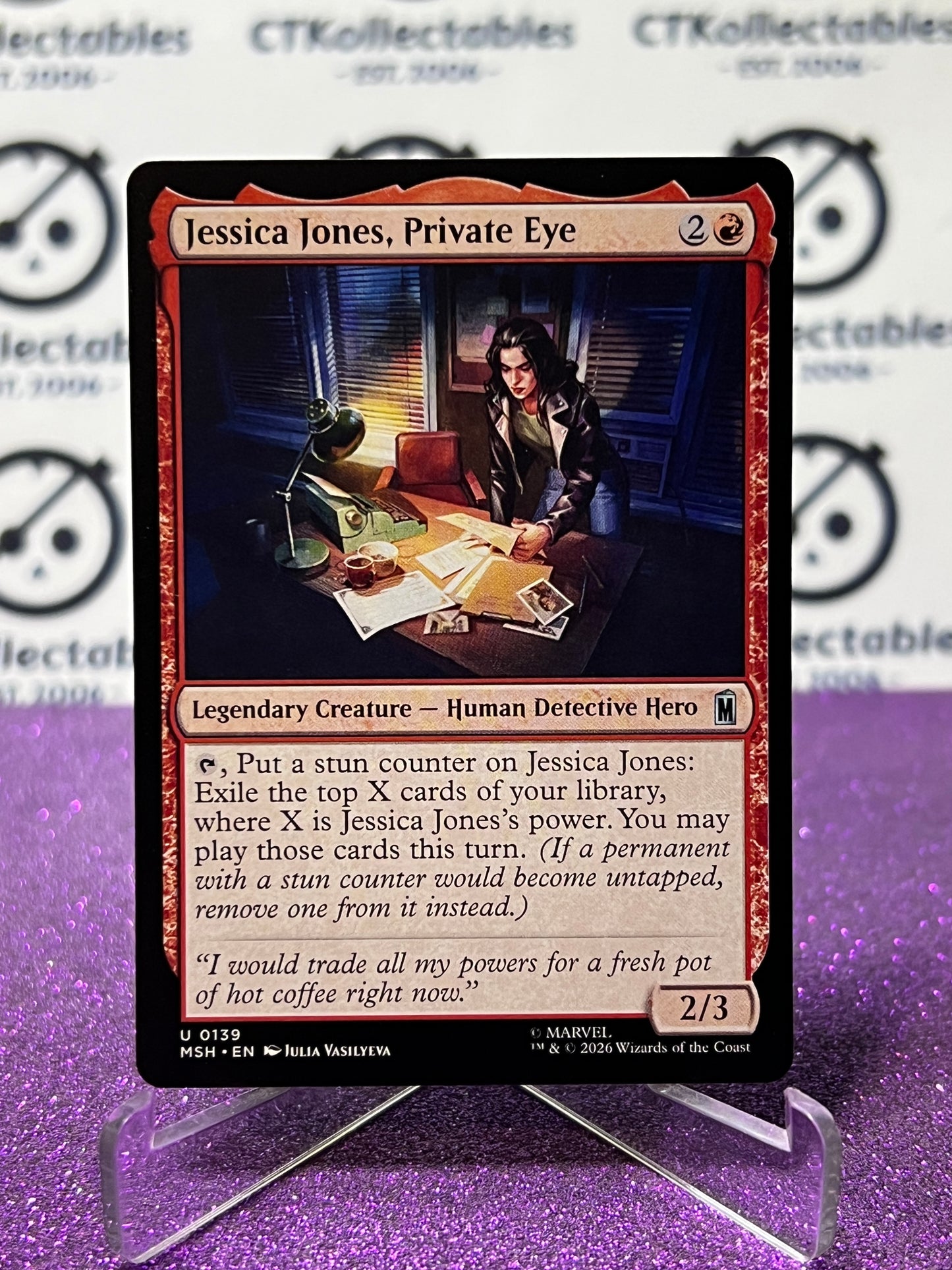 2026 MAGIC THE GATHERING / MARVEL SUPER HEROES JESSICA JONES, PRIVATE EYE # U 0139  NON-FOIL CARD