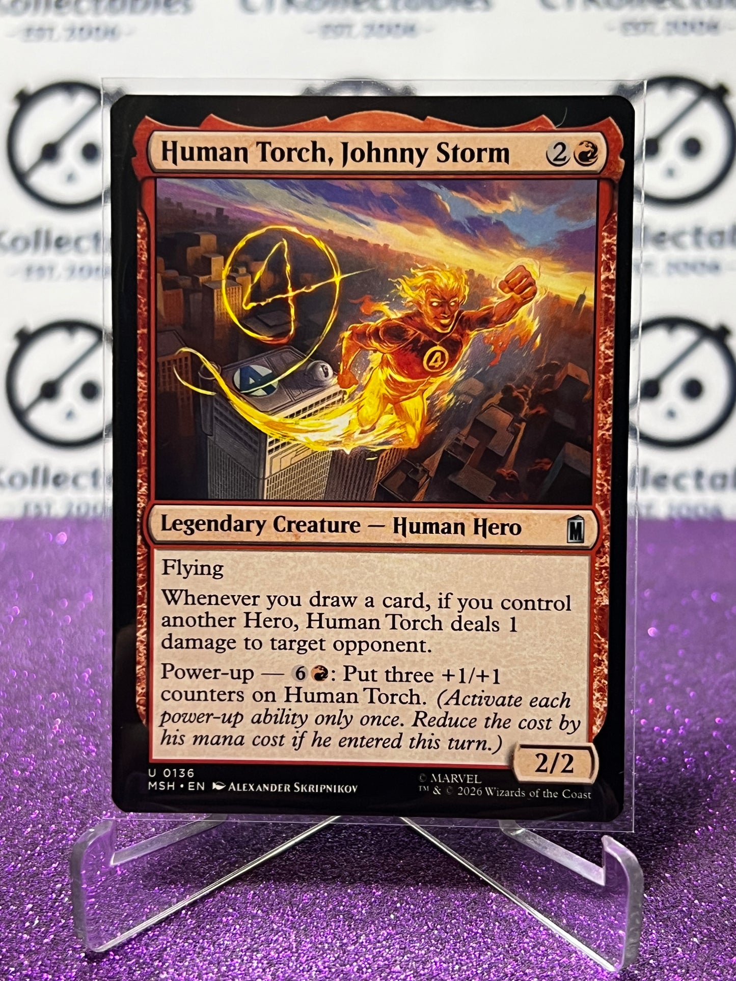 2026 MAGIC THE GATHERING / MARVEL SUPER HEROES HUMAN TORCH, JOHNNY STORM # U 0136  NON-FOIL CARD