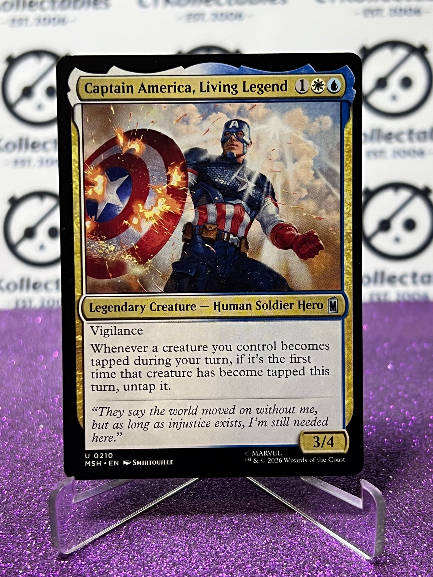 2026 MAGIC THE GATHERING / MARVEL SUPER HEROES CAPTAIN AMERICA,LIVING LEGEND # U 0210 NON-FOIL CARD