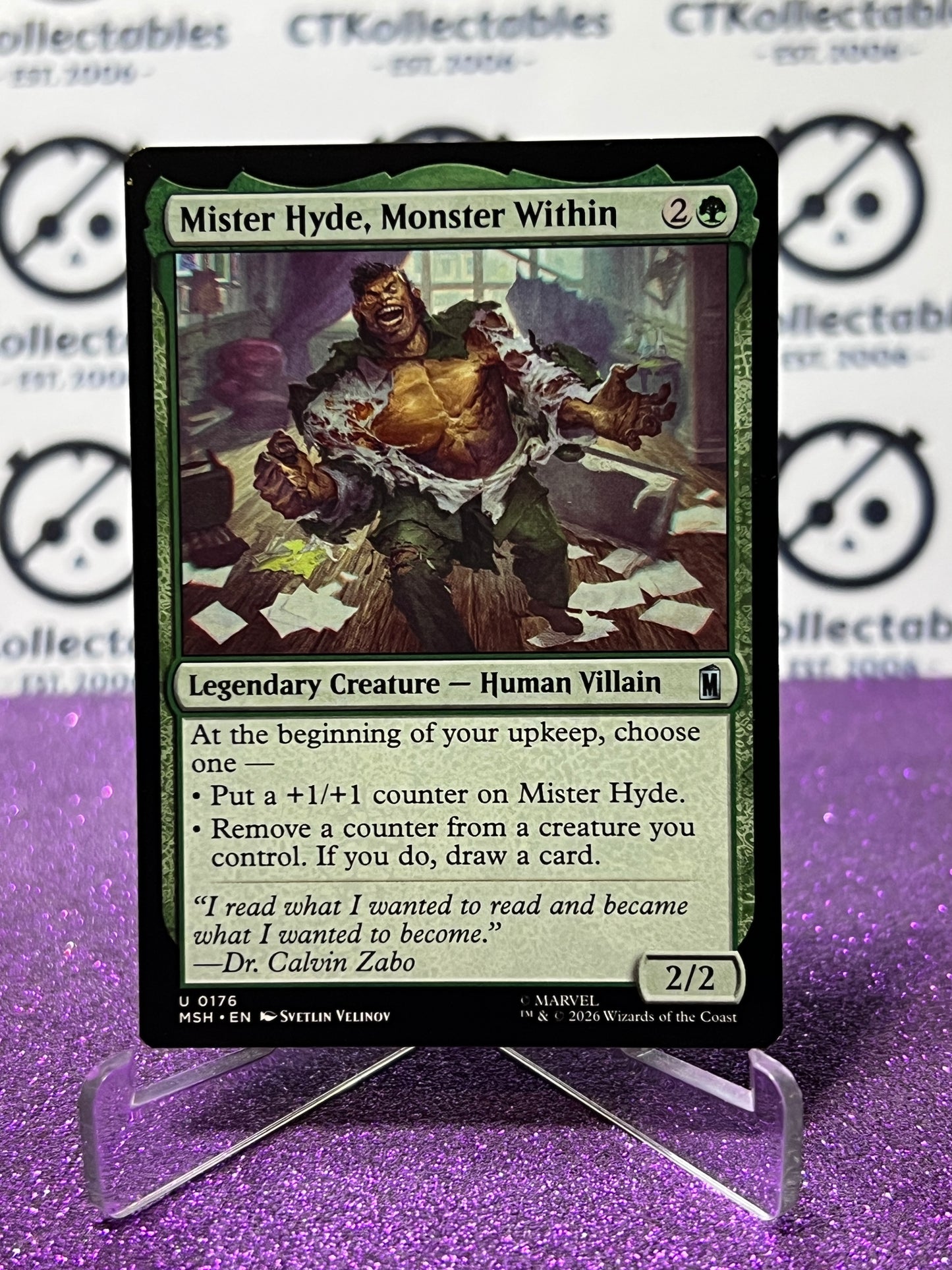 2026 MAGIC THE GATHERING / MARVEL SUPER HEROES MISTER HYDE, MONSTER WITHIN # U 0176 NON-FOIL CARD